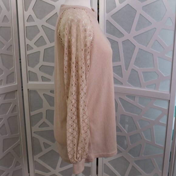 MIHOLL Women’s Long Sleeve Lace Casual Loose Blouses T Shirts Medium - Picture 3 of 13